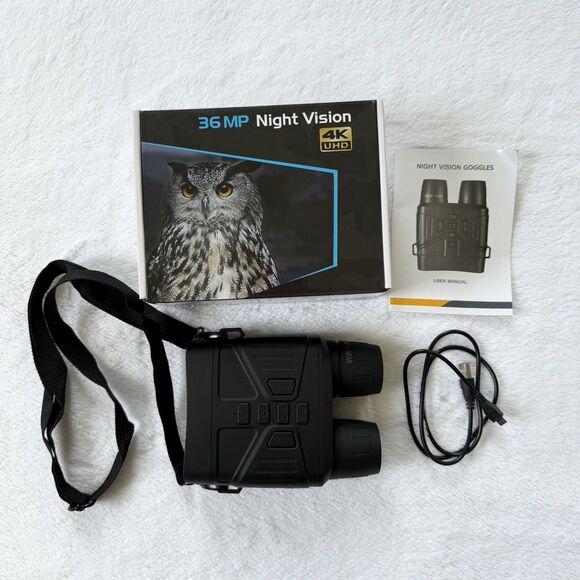 36MP 4K Night Vision Goggles UHD Military Tactical Large Screen Binoculars Black - Picture 1 of 8